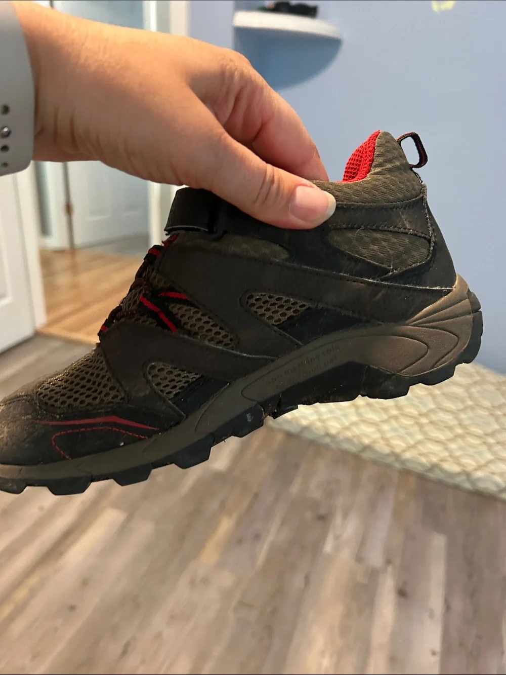 Merrell Kids Gray and Red Hiking Boots
